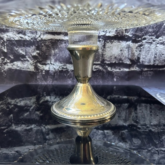 Vintage Sterling Silver Glass Cake Stand by Duchin Creations - Picture 3 of 9